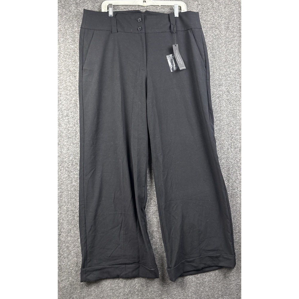 Lane Bryant Pants Womens 18R Black‎ The Lena Wide Leg Curvy Fit Tailored Stretch